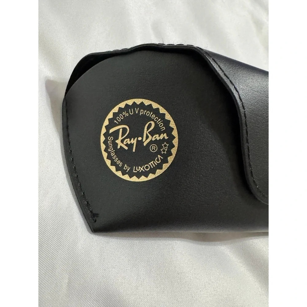 Authentic Ray-Ban Black Leather Sunglasses Snap Semi Hard Case